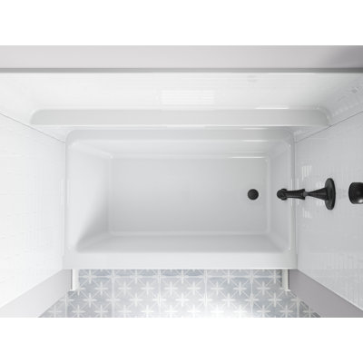 Baignoire / douche au dessus du plancher 60 po x 36 po Forum Traverse Vikrell, drain à droite
