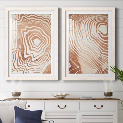 " Wood Grain Suminagashi I " 2 Piece Art Color Photography Print