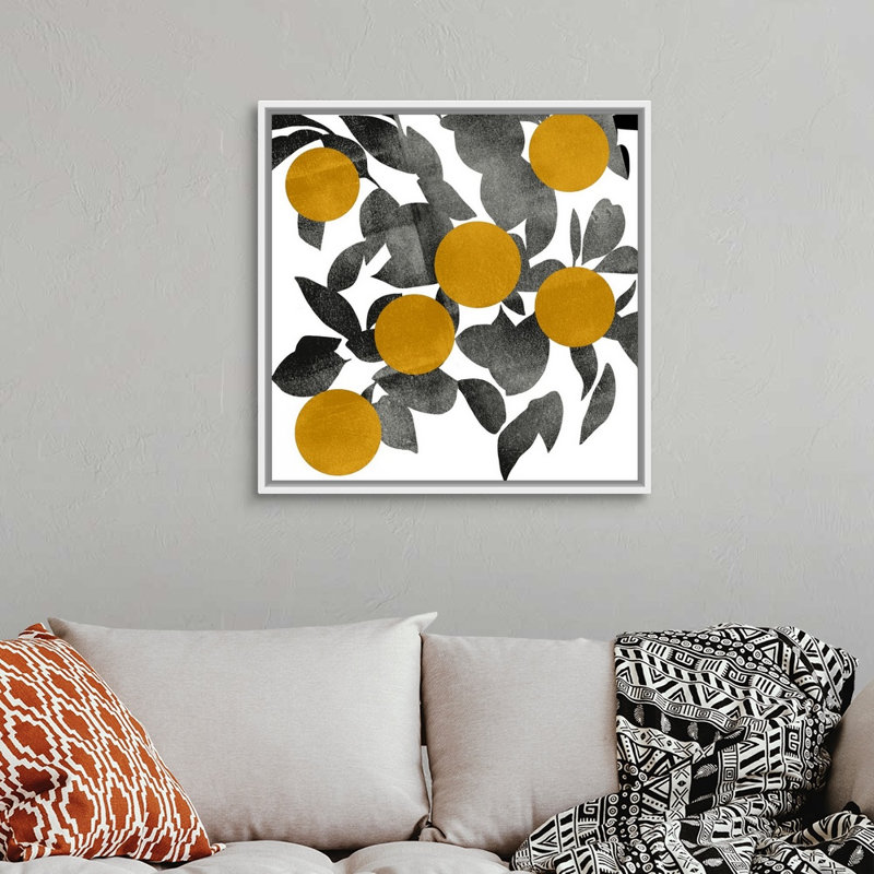 Art mural sur toile Shadow Branch IV, H 32 po x l 32 po, Toile avec cadre blanc