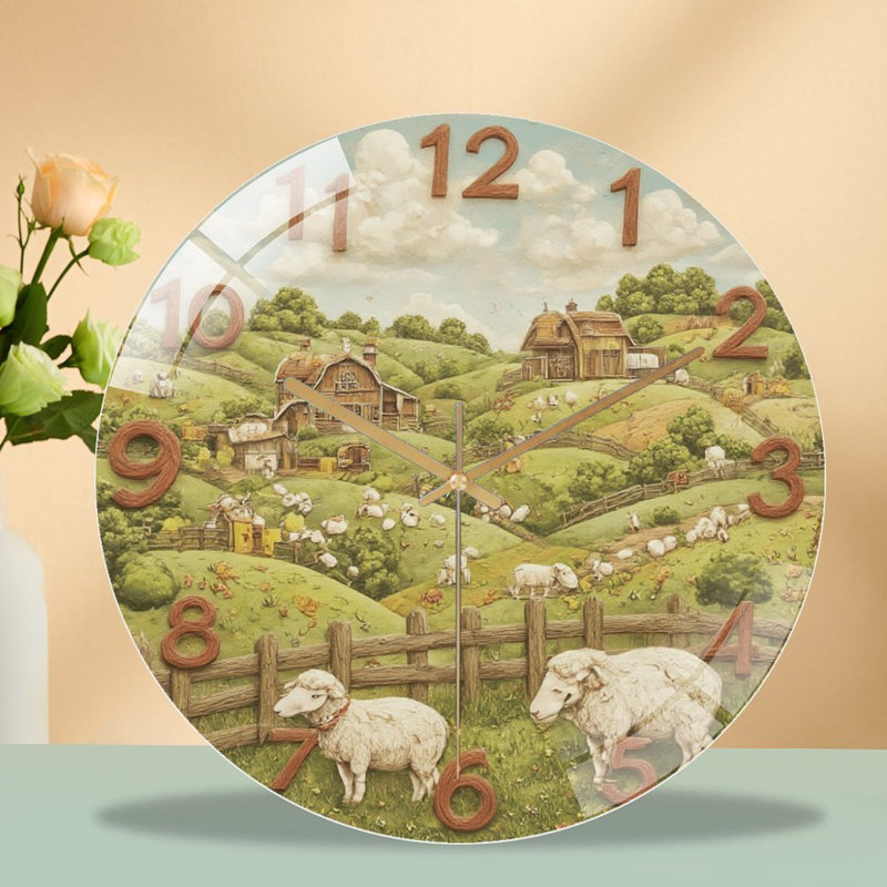 Horloge murale de ferme en verre