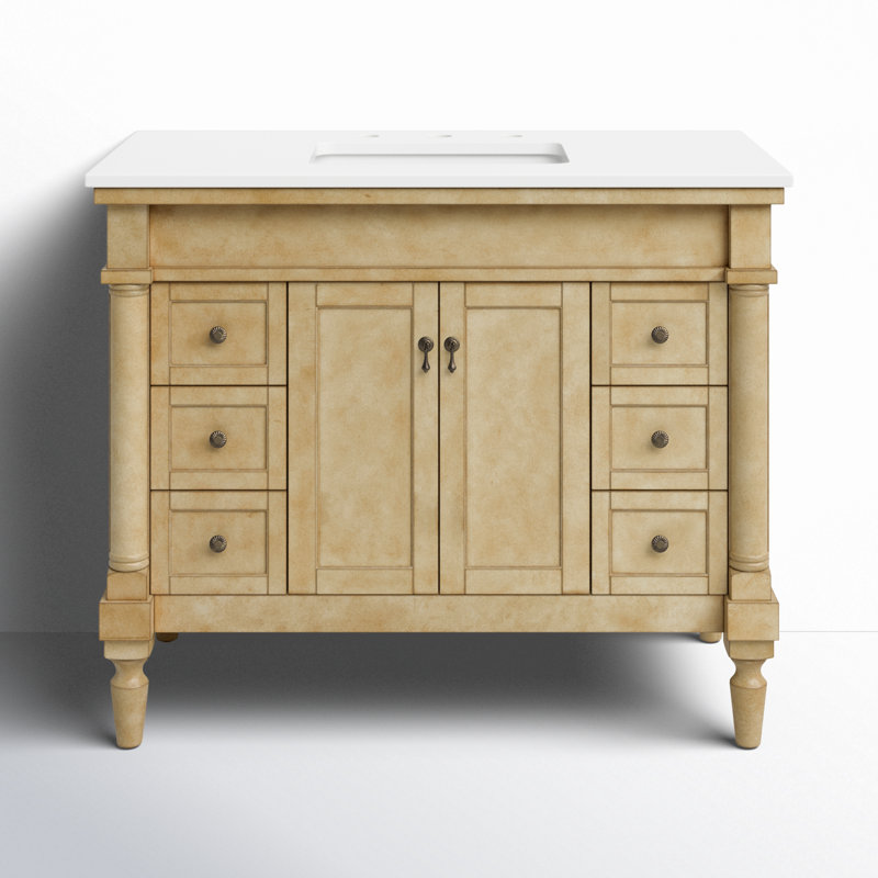 Ensemble de meuble-lavabo simple 42 po Lexington, Blanc antique, Blanc Ivoire