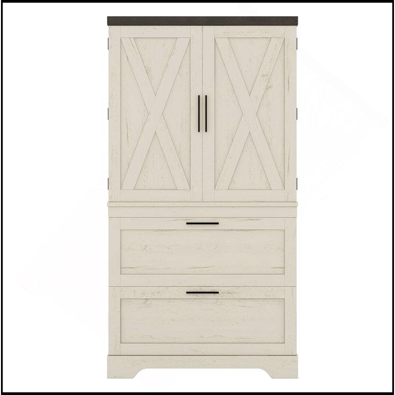 Modern Farmhouse Style Wooden Cabinet With Sturdy Frame With Inside Door Storage Divider With Drawers For Living Room, Entryway, Bedroom, Hallway, Office
