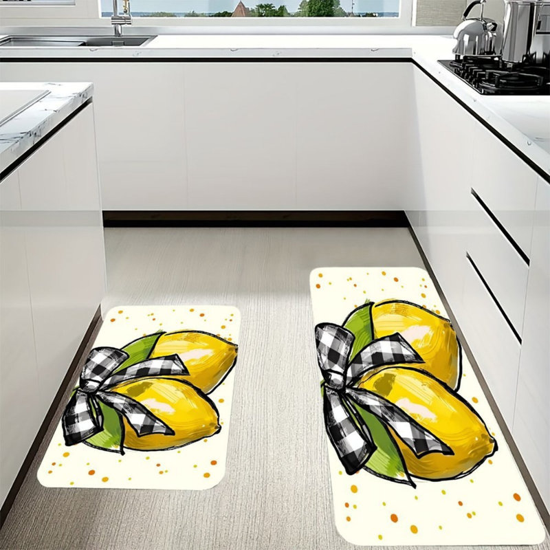 Ensemble de 2 tapis de cuisine à motif écossais Buffalo
