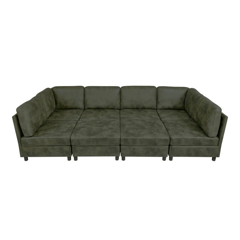 Canapé modulaire en similicuir rembourré