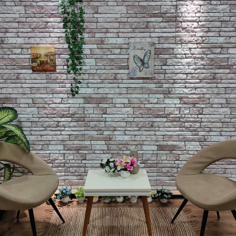 Dark Gray 3D Textured Brick Design Wall Panels