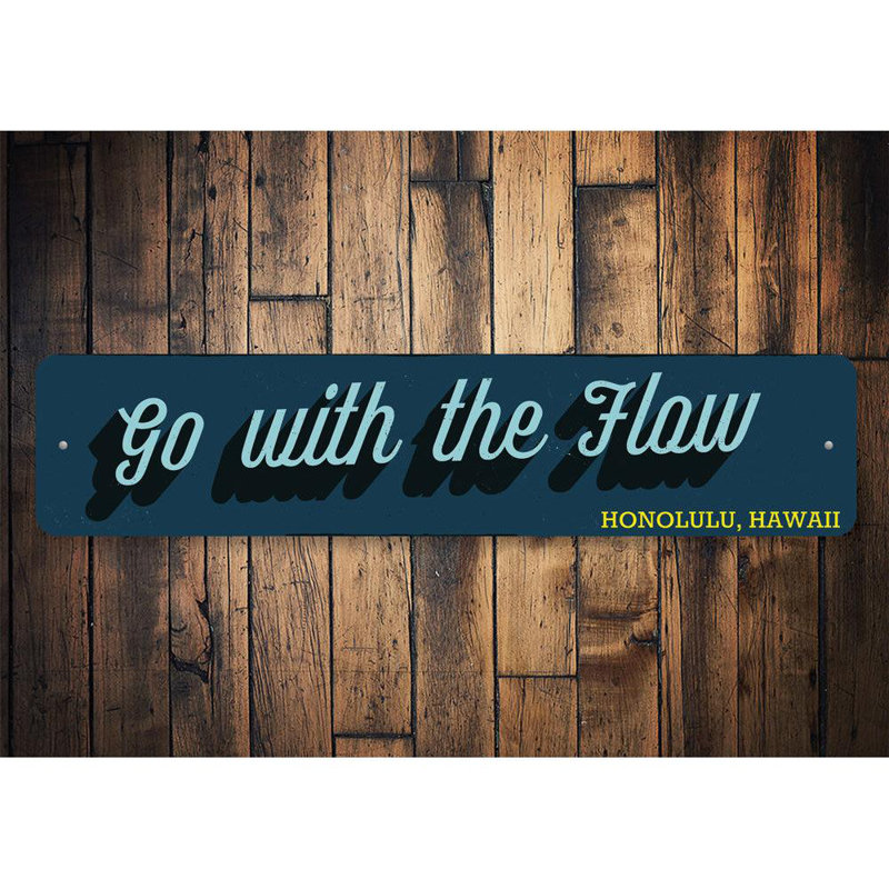 Panneau en aluminium Go With The Flow, H 4 po x l 18 po x P 0,04 po