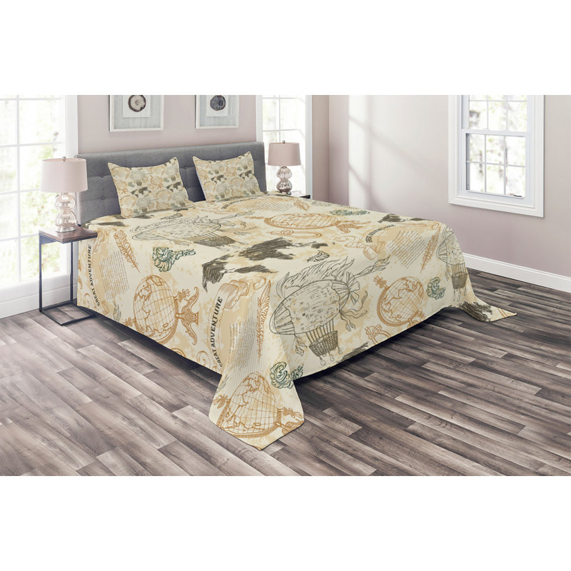 Polyester Coverlet, Queen Bedspread + 2 Shams