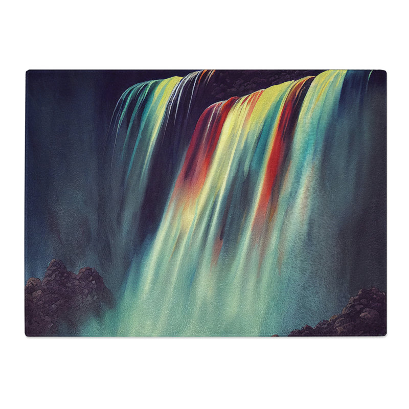 Colourful Waterfall (1)  Glass Chopping Board