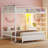 Twin Over Full Bunk Bed With Desk, Charging Station, Led Lights, Storage Drawers And Shelves, White-1605906749-1594168536