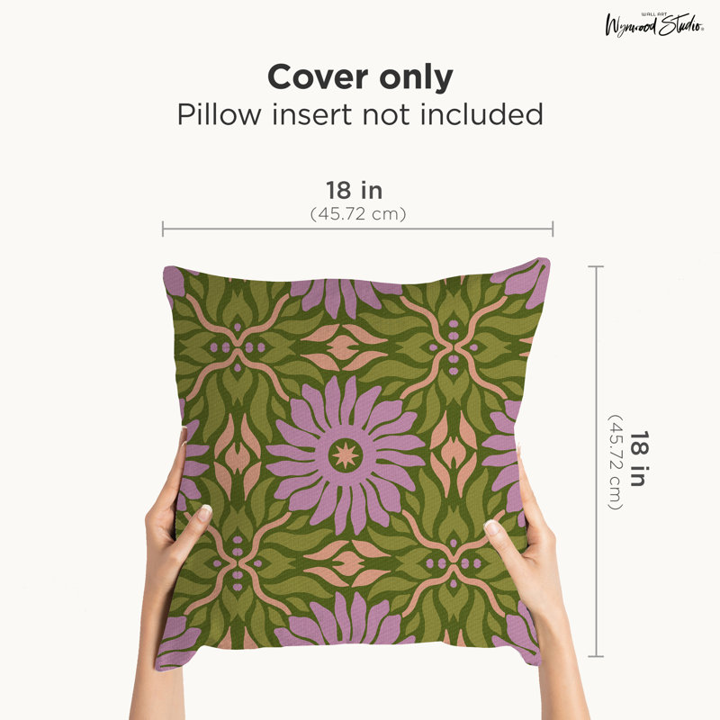 Housse de coussin floral en polyester