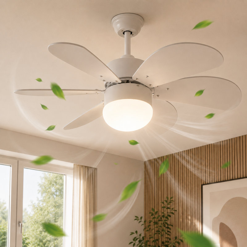 Alisha-Ann 75cm Ceiling Fan with Light Kit, White