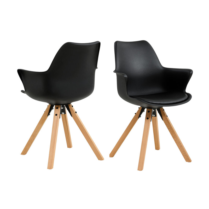 Ciaran 48cm H Upholstered Upholstered Back Armchair, Black