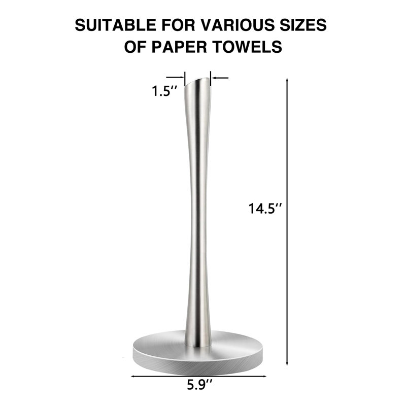 Stainless Steel Paper Towel Holder Countertop, Silver