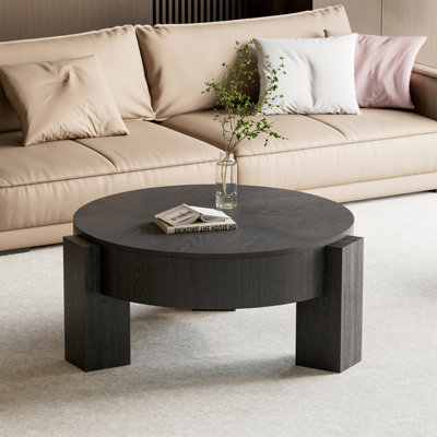 Table basse ronde de 33 po avec rangement dissimulé (seulement avec table basse)