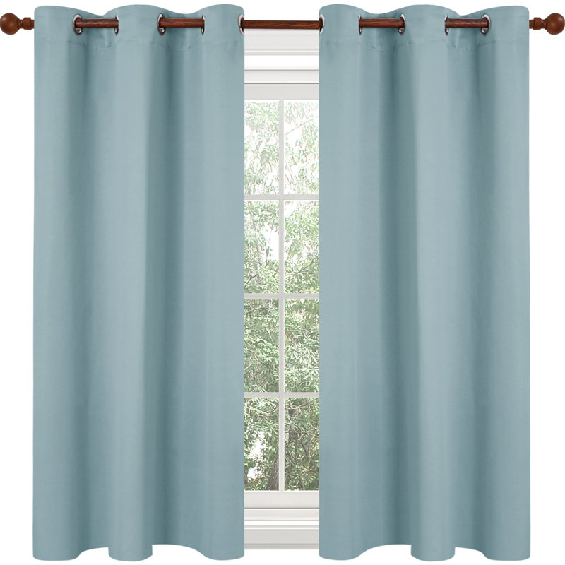 Frome Room Darkening Curtain Pair, 38" W x 63" L, Baby Blue