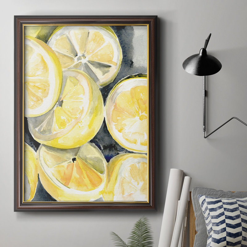 Lemon Slices I, toile encadrée de qualité supérieure - prête à être accrochée, H 36 po x l 24 po x P 1 po