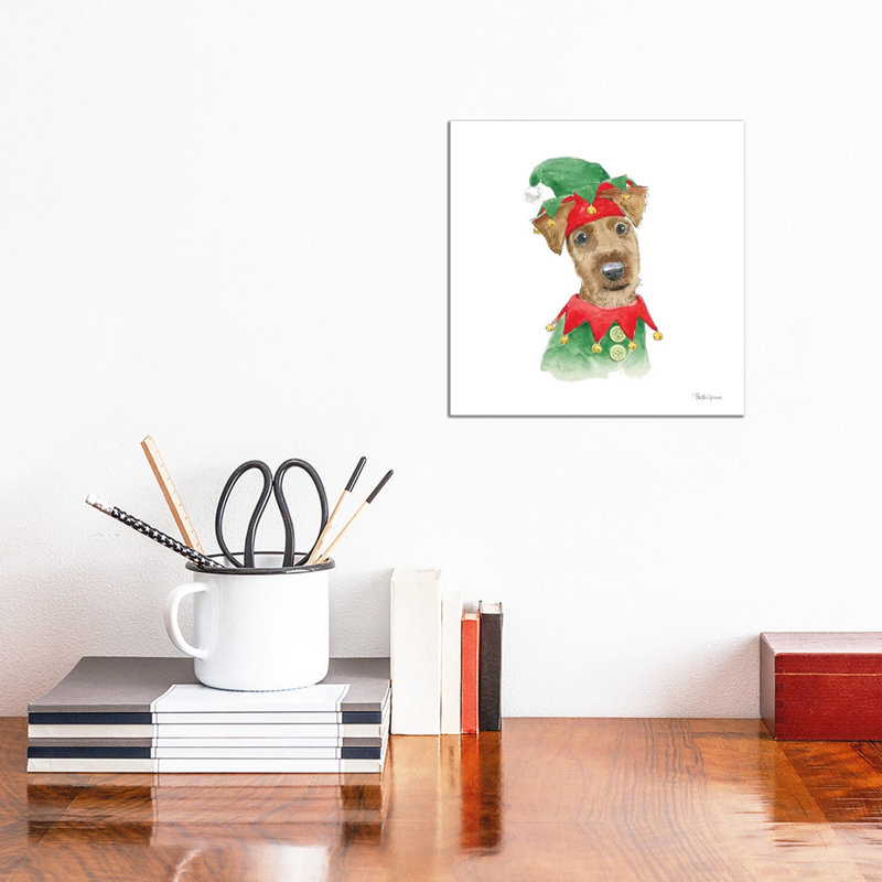 Holiday Paws VII on White 1 Piece Wrapped Canvas Wall Art, 30.48 cm H x 30.48 cm W