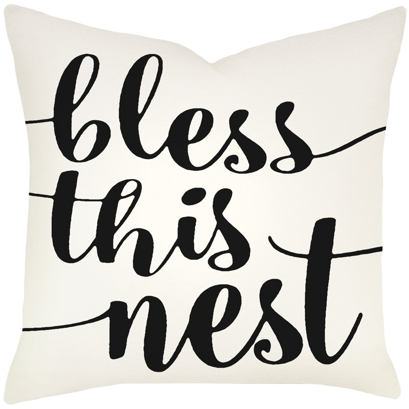 Cotton Throw Pillow, 18" H x 18" W x 6" D, Ivory