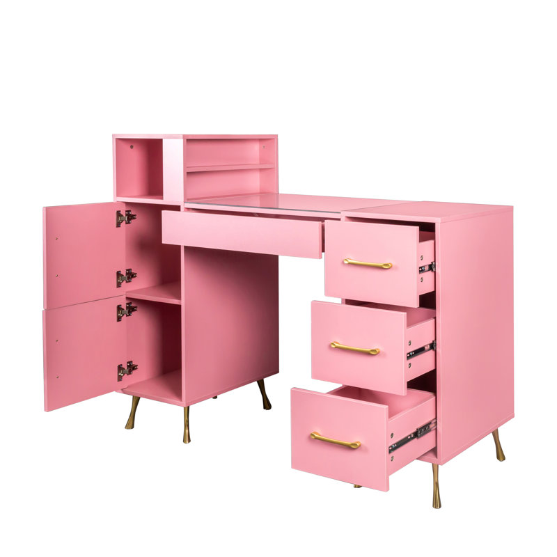 Table d'artisanat rose