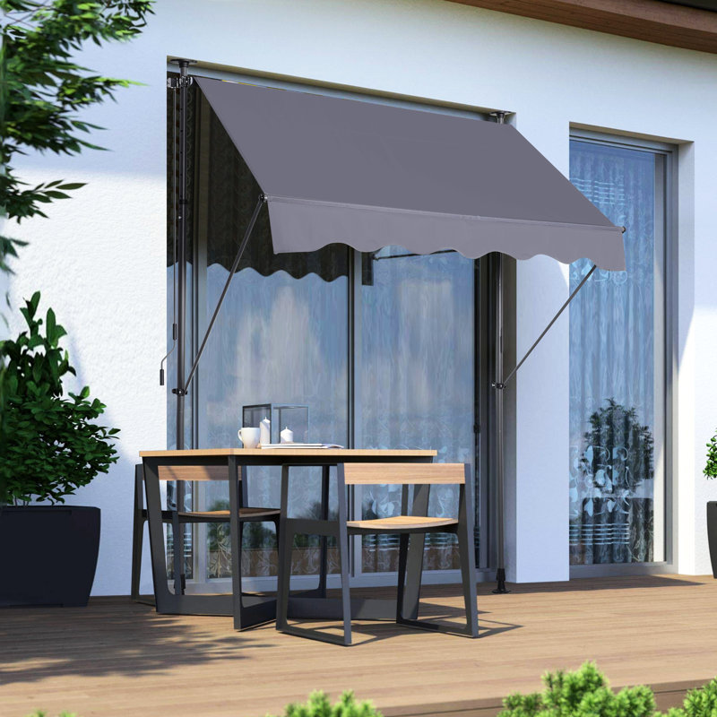 Auvent de patio Uv80 + - Pare-soleil escamotable 78 po avec structure en aluminium 180G