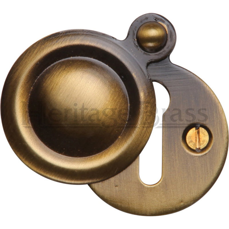 Heritage Brass Heritage Round Covered Keyhole, Antique Brass