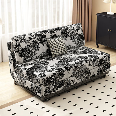 Modern Style 3-In-1 Loveseat Convertible Sleeper Sofa Bed With Adjustable Backrest Pull Out Couch Sofa Bed With 2 Pollows