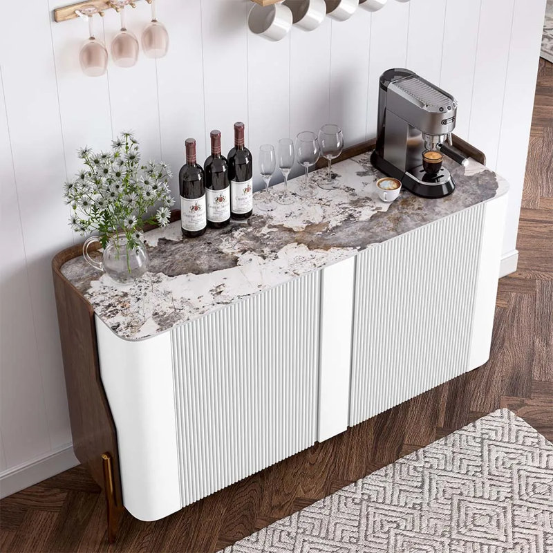 Buffet avec crédence 57 po Modern Luxury Luxury, Blanc