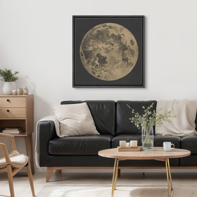 Full Moon, 24" H x 24" W, Black Floater Frame