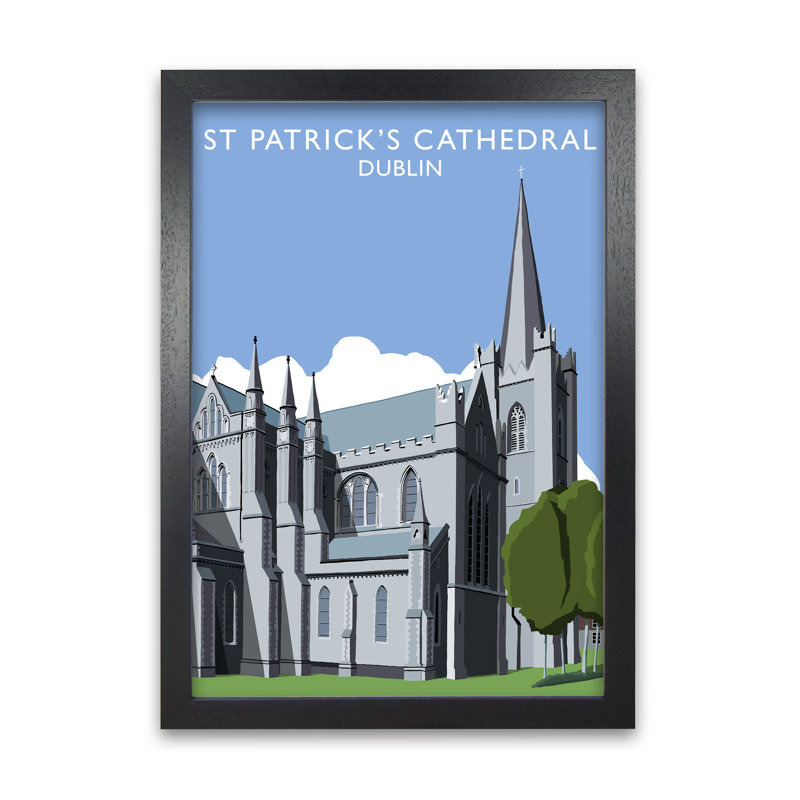 St Patrick's Cathedral Dublin by Richard O'Neill - Single Picture Frame Print, 42 cm H x 297 cm W x 3 cm D, Black