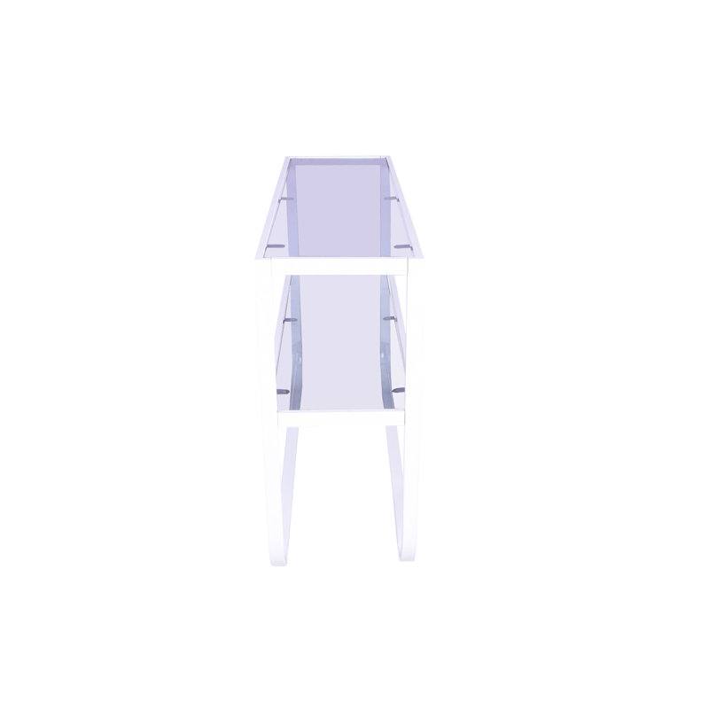 Votaw 110cm Glass Top Console Table, White