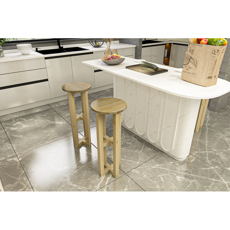 Abiya Solid Wood Counter Stool