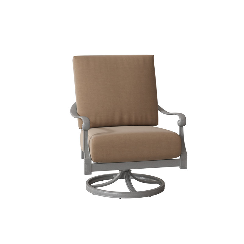 Chaise à bascule Wiltshire, Étain, Toile bleu marine Sunbrella®