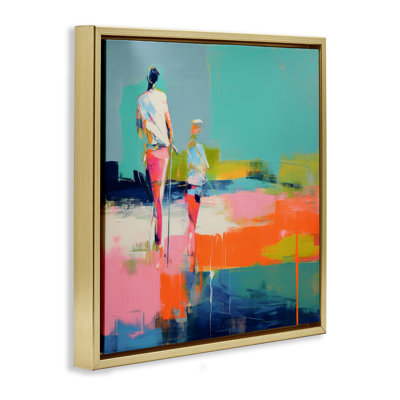 «People Golfing Abstraction», art mural encadré flottant par Irena Orlov