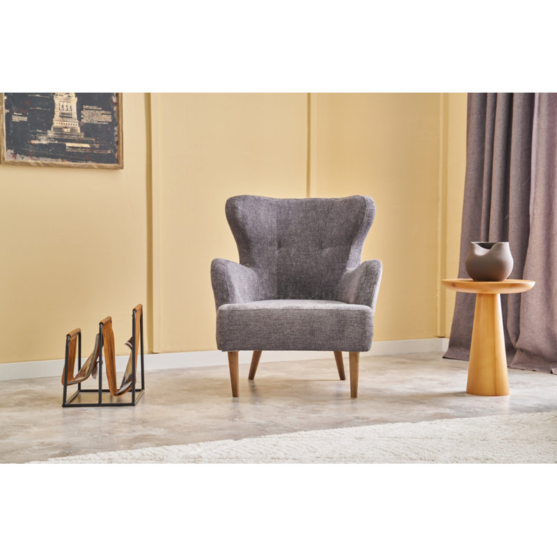 Fauteuil à oreilles, Mélange de polyester gris Nampreet