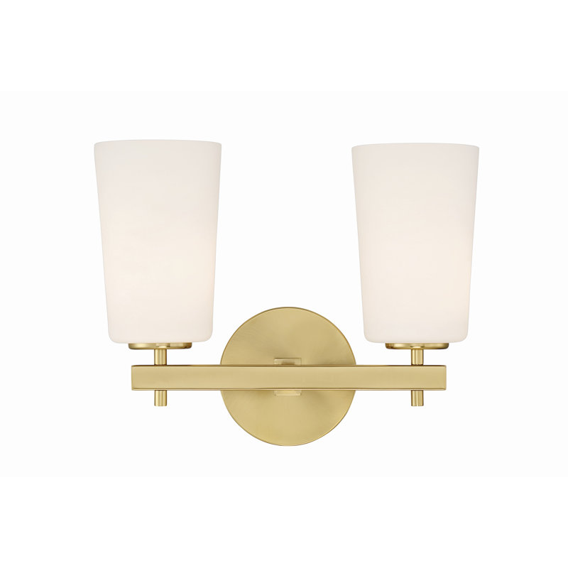 Éclairage pour salle de bain 2 lumières, Laiton vieilli