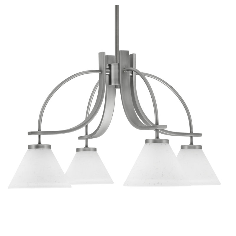Lustre avec lumière Cavella, H 14,25 po x l 26,25 po x P 26,25 po, 4, Graphite