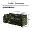 Ensemble de canapé modulaire en chenille vert 2 pièces, causeuse 2 places et canapé-1329966067