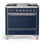 Cuisinière à combustible double de 36 po avec 6 brûleurs scellés de la série Majestic III en bleu nuit (gaz naturel, garniture chromée)