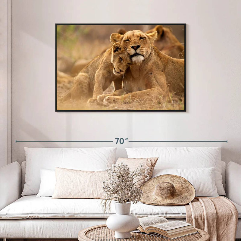 Brampt Lioness And Cub, 29" H x 43" W
