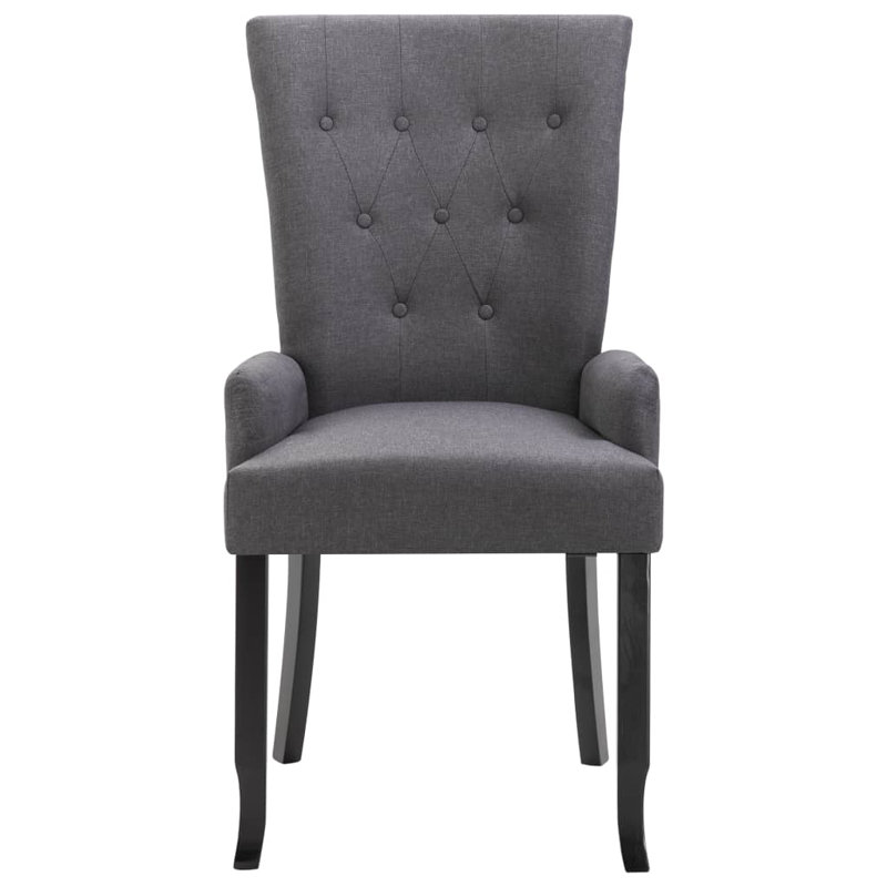 Beverle Dining Chair with Armrests Fabric, Dark Gray, 1