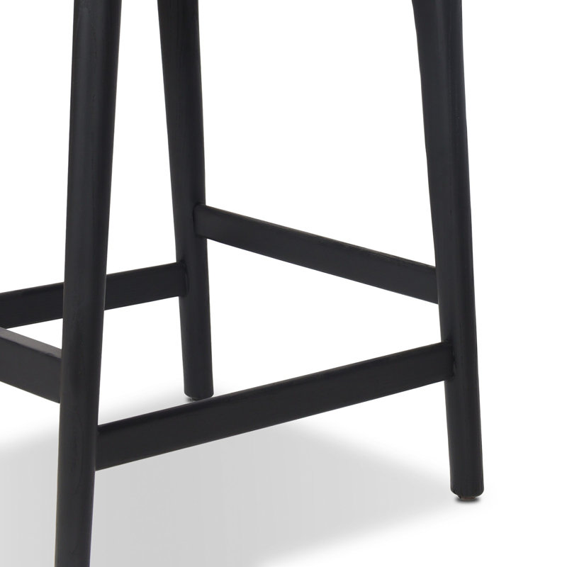 Rothler Stool-Alcala Wheat-Counter, Counter Stool (27” Seat Height), Essence Natural/Rayon/Viscose, Black Brushed Ash