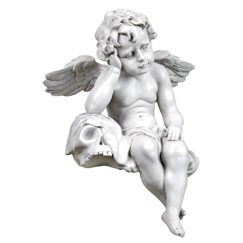 Mourning Mortality Sitting Cherub Statue