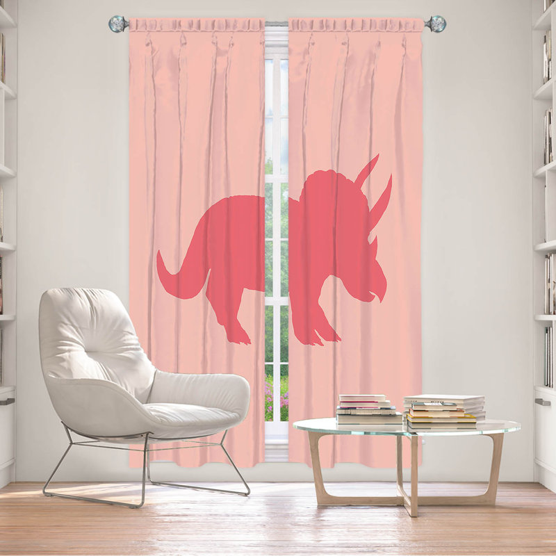 Paire de rideaux occultant et isolant avec passe-tringle Dinosaur I, L 20 po x L 52 po