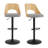 Beech Wood Middle Back Bar Stools Height Adjustable Bar Chairs With Footrest, Set Of 2-817744999