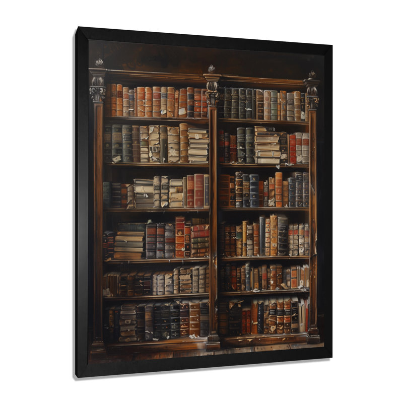 Alnisa - Décoration murale bibliothèques, H 16 po x l 32 po, Cadre simple noir
