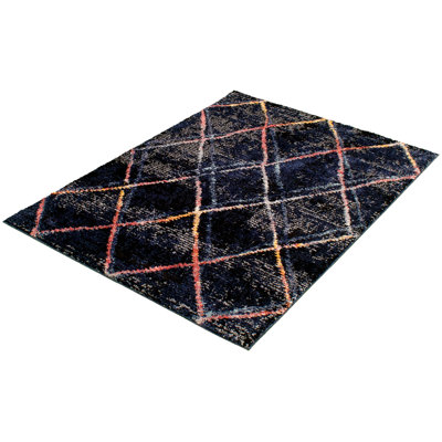 Tapis bleu marine / rouge Stigall
