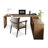78.74"Dark walnut L-Shaped Solid Wood Office Sets