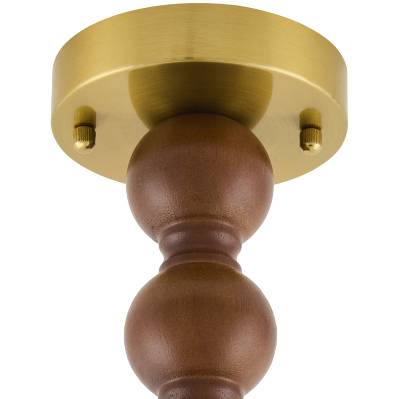 Glenell 1-Light Drum Pendant with Linen Shade, Brass