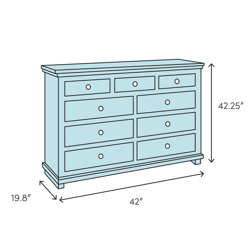Erving 58.25'' W 9 - Drawer Dresser, Folkstone