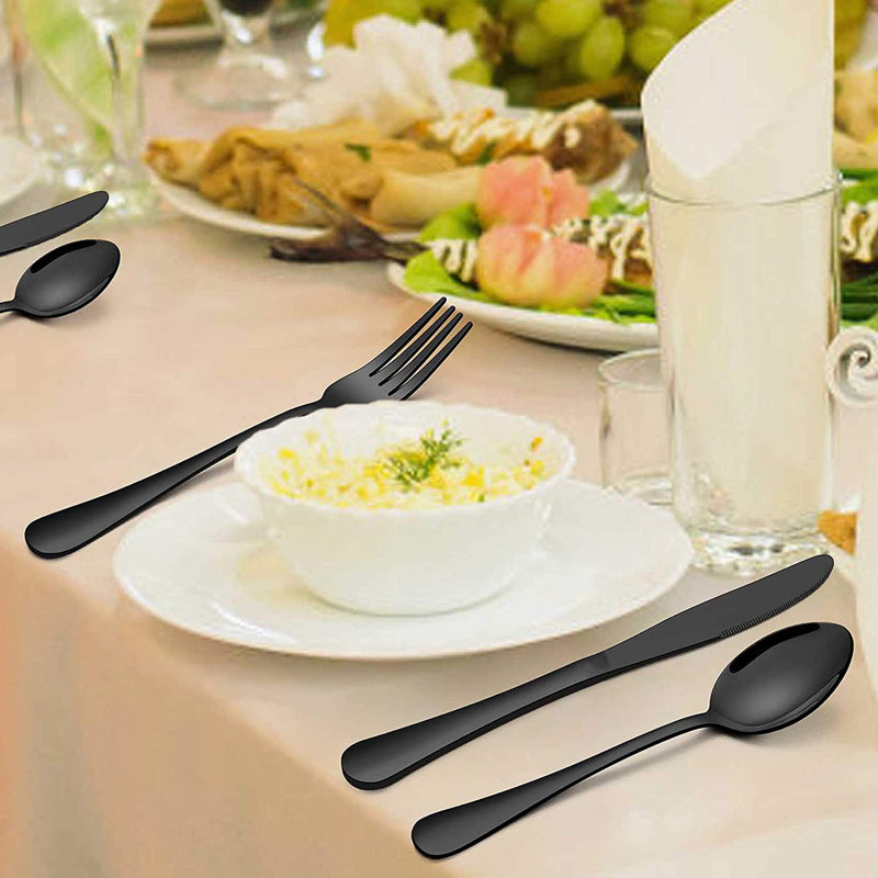 Wade Logan® Beckwourth Stainless Steel Flatware Set - Service for 4, Black